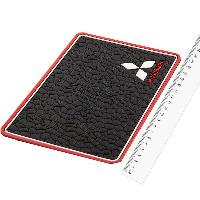 Коврик на панель плоский 200*125мм, принт камень, Черный, в углу эмблема MITSUBISHI SKYWAY HX-19 MMC