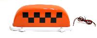 Знак TAXI на крышу магнитный с подсветкой 12V, oранжевый, рисунок Шашки, Сплошной магнит TA008(1/20)