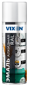 Краска-спрей эмаль Белая (RAL 9003) , 520мл  VX19003 VIXEN (уп.12шт)