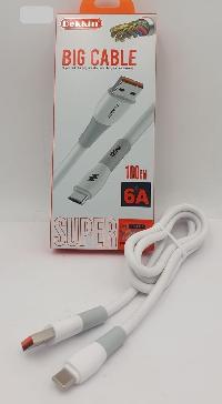 Кабель USB для зарядки Type-C, L 1 метр, 6A, 120Вт, белый (в коробке), DK-A216