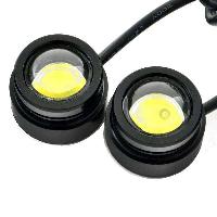Ходовые огни диодные, круглые D 25 мм 1 W, 1 супердиод, скотч (к-т 2 шт), к-т  SKYWAY S08502001
