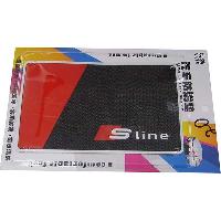 Коврик на панель плоский 210*125мм, пупырышки, Черный-Красный, надпись S line
