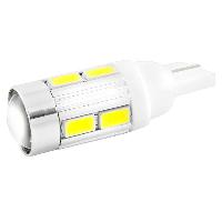 Светодиод T10 12V WHITE 10 SMD (5630) с линзой   SKYWAY S08201107, (к-т 2шт.)
