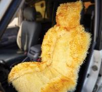 Накидка Мех натуральный, весь салон (3 предм), овчина, комбинир, св-желтый с тёмн.кончиками, к-т 