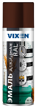 Краска-спрей эмаль Коричневая (RAL 8012), 520мл  VX18012 VIXEN (уп.12шт)