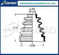 Пыльник привода FB-2169 (0443825010, 0443835011) 