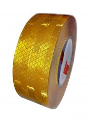 Лента светоотражающая 50мм*23м (призма высокой интенсивности) , желтая , рулон DA-01877