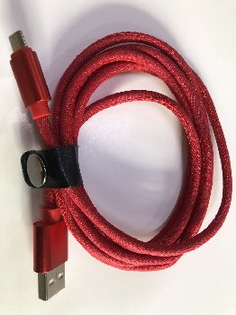 Кабель USB для зарядки Android, L 2 метра, красная ткань