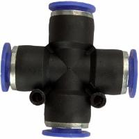 Фитинг трубок пластик крестообразный, PZA  6мм
