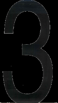 Наклейка-дубль номерного знака ЦИФРА 3  (18*33 см) наружная