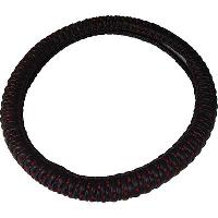 Оплетка экокожа объемные складки / вышивка M (37-39 см) Черная / Красная  (31640)