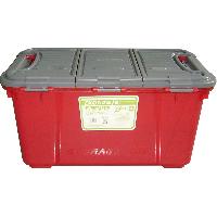 Ящик пластиковый противоударный 48L (620*400*290) 2 защелки/ 3 бокса под мелочь  Ekoa  EK-682