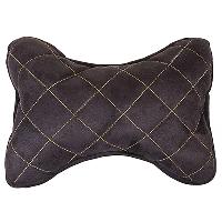 Подушка подголовник Косточка экозамша, Черная, строчка золотая SKYWAY S08003003 (1/10)