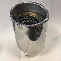 Насадка на глушитель d60D120 L210 мм, округлый край, овал, сетка, хром TM-703