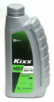 Масло моторное GS Oil Kixx HD1 10w40 CI-4, 1л. (1/12)  (HD1 10w40 CI-4/SL)  Synt  