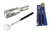 Зеркало телескопическое для ремонта круглое с подсветкой (набор 2 предмета), к-т  