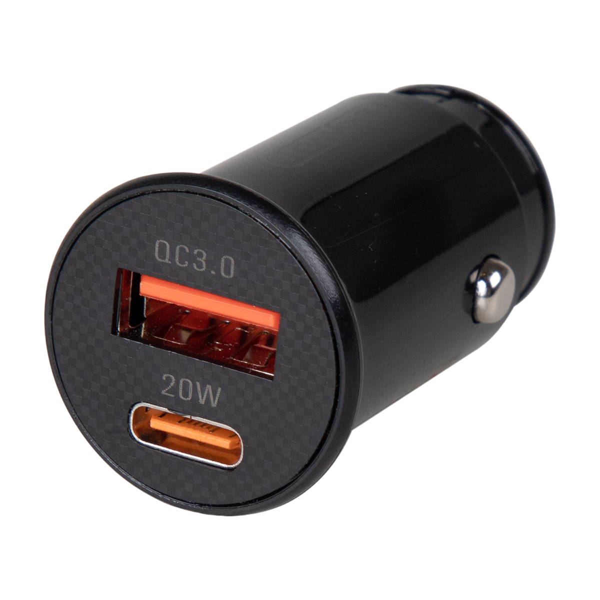 Адаптер прикуривателя 1 USB + Type C, 20W 12/24V (QC 3.0) Черный SKYWAY S04601020