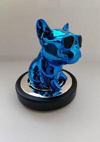 Ароматизатор на панель TM-863 Бульдог в очках, синий (Ocean breeze) 