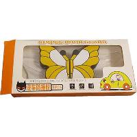 Накладка защитная противоударная на двери авто Бабочка  бело-желтая (набор 4 шт), к-т    