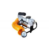 Компрессор ТАЙФУН 802SA, 12V, клеммы, 70л/мин, 2-х цилиндровый, манометр на витом шланге (1/4)