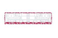 Рамка номера пластик с защелкой, белая, принт РОЗЫ красные (уп.50 шт.)