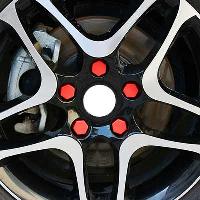 Чехол на гайку колесную силиконовый цветной d21 мм (20шт) красный, к-т 