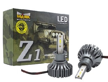 Лампа (LED аналог ксенона) H 3 9-30V 5000К 4000Lm PK22S WHITE (2шт), к-т, Mаяк (Z1/9-30/H3)
