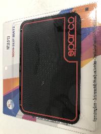 Коврик на панель плоский 195*130мм, Черный, с красной рамкой, угловая надпись SPARCO красная