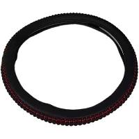 Оплетка экокожа / джут объемный M (37-39 см) Черная / Черно-бордовая   (31643)