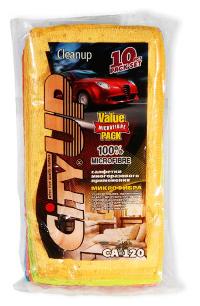Салфетка Микрофибра 30*30см (CA-120) Clean Up Универсальные (10шт), к-т  CityUp   (1/40)