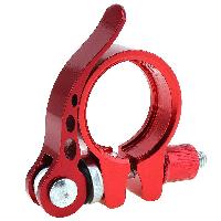 Зажим велосипедный быстросъемный большой (32-35 мм) красный металлик
