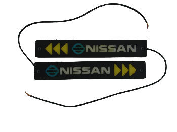 Ходовые огни диодные COB гибкие водонепроницаемые 12V, надпись цветная NISSAN (2 шт), к-т 