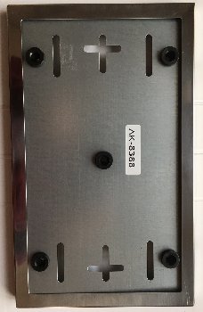 Рамка номера квадратная 290*170, нержавеющая сталь AK-8388 (уп 20 шт)