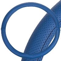 Оплетка экокожа перфорированная Port, М (37-39 см), синяя с черной строчкой SKYWAY S01102449