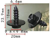 Саморез с шайбой d-6,4мм, L-18мм, ключ 10мм (H2130), черный (уп.100шт), шт