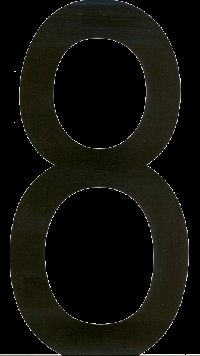 Наклейка-дубль номерного знака ЦИФРА 8  (18*33 см) наружная