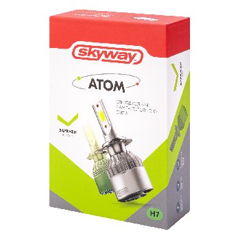 Лампа (LED аналог ксенона) H 7 (C6) 12V 26W 6000K 2500Lm PX26d Атом (2 шт), к-т  SKYWAY S08701004