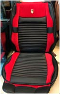 Чехлы экокожа, салон, черный + велюровая красная  вставка  YA C11 (к-т 4 шт)   , к-т