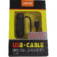 Адаптер прикуривателя + USB кабель/ разъем Android , черный карбон  LDNio DL-C25