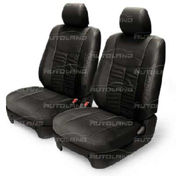 Чехлы модельные кожа Toyota LAND CRUISER 100 (98-07/прав.р), черные ELEGANT 1102006-010 BK