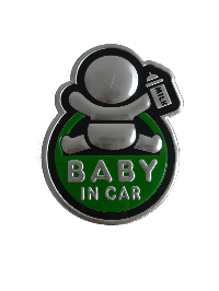 Наклейка дюралевая BABY in CAR овальная мини, зеленый