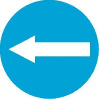 Наклейка ОБЪЕЗД стрелка, круглая D 151 мм, сине-белая ГОСТ   SKYWAY S08101039 (1/10)