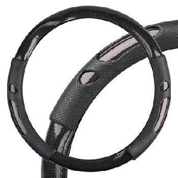 Оплетка экокожа комбинированная Glamour-8, M (37-39 см), Черная, шт. SKYWAY S01102490
