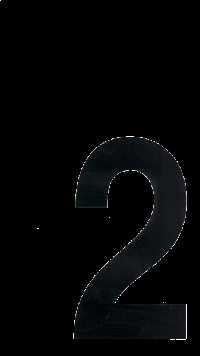 Наклейка-дубль номерного знака ЦИФРА 2  (11.5*20 см) наружная, регион