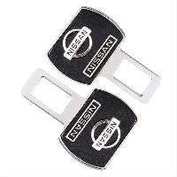 Заглушка ремня безопасности металлическая округлая, черная-хром NISSAN (2 шт), к-т  HX-98 SW