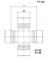 Крестовина (универсальный шарнир)  GUT  23   TOYO TT-123/ UJ-239(Matsuba) с тавотницей