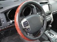 Оплетка экокожа 35-36 см  261 S BK/W черная/дерево 