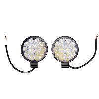 Фара светодиодная круглая D 84*45мм (14 диодов) 12V/24V 42W, Дальний свет, 2шт, к-т S07201095 (1/60)