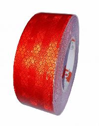 Лента светоотражающая 50мм*23м (призма высокой интенсивности) , красная, рулон