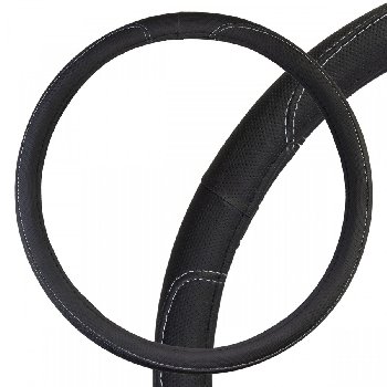 Оплетка экокожа Large-2 2XL (45-47 см) Черная с серой прострочкой SKYWAY